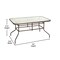 Emma and Oliver 31.5" x 55" Rectangular Tempered Glass Metal Table with Umbrella Hole